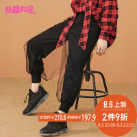 妖精的口袋Y铅笔裤秋装街拍裤子女潮宽松女潮韩版黑色J_1