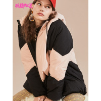 妖精的口袋Y羽绒服女冬装韩版撞色时尚保暖白鸭绒厚外套R_1