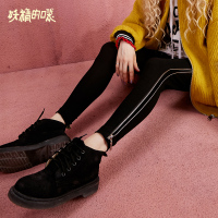 妖精的口袋Y铅笔裤子秋装通勤黑色薄款九分裤小脚裤女潮J_1