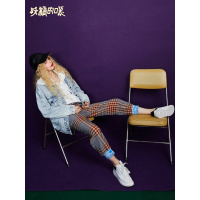 妖精的口袋Y甜美九分裤秋装格子哈伦裤chic早秋裤子女潮J_2