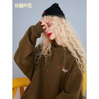 妖精的口袋Y帽衫简约宽松长袖韩版上衣女秋装棉连帽卫衣T_3