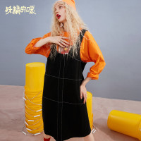 妖精的口袋Y无袖背带连衣裙秋装简约韩版chic早秋裙女潮Q_2