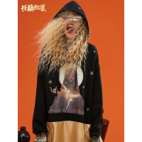 妖精的口袋Y秋冬2018新款拼接卫衣连衣裙法式复古桔梗裙子女J