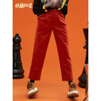 妖精的口袋Y秋冬2018新款ins阔腿直筒高腰长裤毛呢萝卜休闲裤女Q