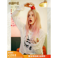 妖精的口袋圆领宽松针织衫2019秋季新款女套头长袖慵懒风毛衣