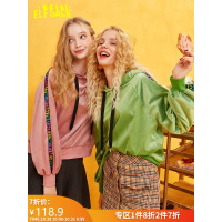 妖精的口袋丝绒卫衣2019秋冬季新款女潮ins宽松连帽bf慵懒风学生