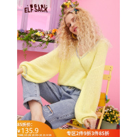 妖精的口袋v领外穿针织衫2019秋季新款女宽松显瘦慵懒风套头毛衣