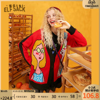 妖精的口袋趣味毛衣开衫2019秋季新款女v领外穿韩版宽松针织衫潮