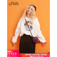 妖精的口袋超火cec印花卫衣2019秋冬季新款女韩版学生宽松ins上衣