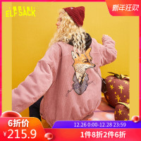 妖精的口袋印花灯芯绒棉服2019冬季新款女ins韩版宽松棉衣外套潮
