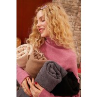 妖精的口袋绵羊绒高领针织打底衫2020春季新款女宽松黑色内搭毛衣