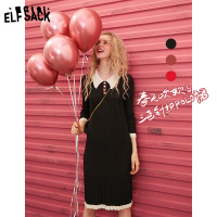 妖精的口袋撞色针织连衣裙2020春季新款女a字仙女森系超仙裙子潮