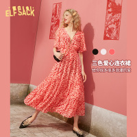 妖精的口袋法式v领碎花连衣裙2020夏季新款女a字中长款仙女桔梗裙