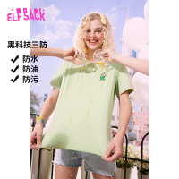 【新款黑科技面料】妖精的口袋防水防污T恤女2020夏韩版宽松上衣