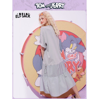 【猫和老鼠联名】妖精的口袋拼接T恤连衣裙女2020夏新款显瘦裙子