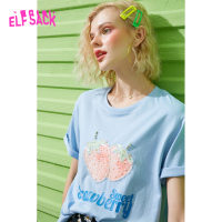 【新款】妖精的口袋烫钻短袖T恤女2020夏季宽松白色韩版ins上衣潮