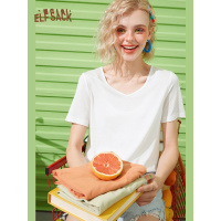 【新款黑科技面膜t】妖精的口袋天丝短袖T恤女2020夏v领宽松上衣