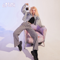 【新款】妖精的口袋格子阔腿裤女2020夏季薄款直筒宽松裤子潮