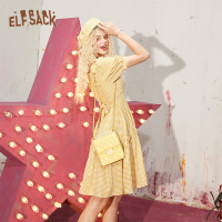 【新款】妖精的口袋法式蝴蝶结连衣裙女2020夏收腰泡泡袖甜美裙子