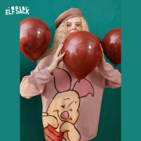 【小熊维尼联名】妖精的口袋宽松外穿针织衫女2020秋新款印花上衣