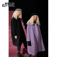 【新款】妖精的口袋中长款温柔毛呢外套女2020秋冬双面羊绒大衣女