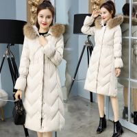 【COMEACROSS】2018年冬季中长款加厚长袖拉链连帽甜美纯色棉衣/棉服韩版修身保暖气质