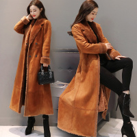 【COMEACROSS】中长款2018年冬季长袖毛呢外套时尚修身纯色气质优雅