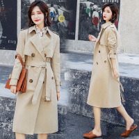 【COMEACROSS】风衣2018年秋季中长款口袋长袖显瘦修身百搭时尚简约个性纯色