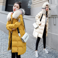 【COMEACROSS】连帽修身显瘦百搭长袖中长款拉链棉衣/棉服2018年冬季潮流简约