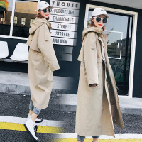 【COMEACROSS】个性纯色风衣2018年秋季中长款口袋长袖显瘦修身百搭时尚简约