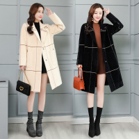 【COMEACROSS】方领2018年冬季长袖毛呢外套时尚舒适全球雅简约
