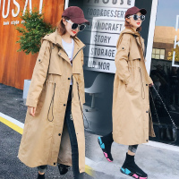 【COMEACROSS】秋新款学院风基础百搭中长款风衣学生抽绳收腰外套