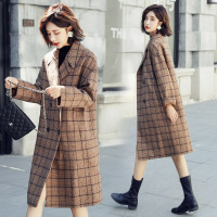 【COMEACROSS】毛呢外套长袖直筒韩版百搭气质优雅潮流2018年秋季格子