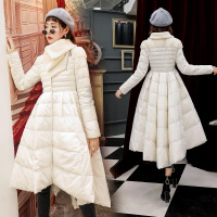 【COMEACROSS】棉衣/棉服2018年冬季潮流简约POLO领修身显瘦百搭长袖中长款拉链