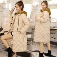 【COMEACROSS】常规拉链连帽人物棉衣/棉服钉珠2018年冬季长袖加厚中长款直筒贴布