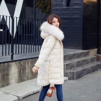 【COMEACROSS】2018年冬季长袖中长款纯色收腰休闲时尚潮流羽绒服