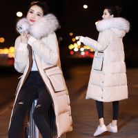 【COMEACROSS】口袋潮流拼接气质时尚休闲中长款长袖2018年冬季棉衣/棉服