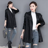 【COMEACROSS】皮衣翻领长袖2019年秋季简约显瘦韩版潮流简约纯色