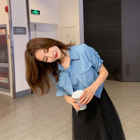 【COMEACROSS】中长款2019年夏季短袖两件套连衣裙