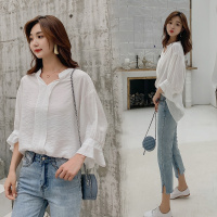 【COMEACROSS】衬衫时尚简约潮流优雅纯色2019年夏季