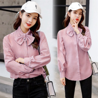 【COMEACROSS】蝴蝶结宽松设计感秋装2019款女韩版小众很仙的上衣
