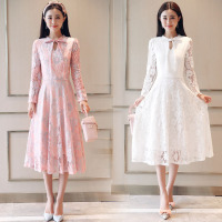 【COMEACROSS】连衣裙秋季长袖长裙修身显瘦气质纯色街头唯美