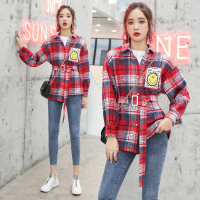 【COMEACROSS】流长袖中长款各组口袋衬衫2019年冬季休闲时尚潮