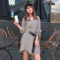 【COMEACROSS】2019气质显瘦衬衫连衣裙