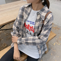 【秀衣记】衬衫2019年春秋季时尚潮流舒适简约个性拼色短款长袖