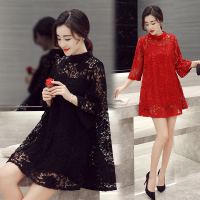 【秀衣记】连衣裙2019年春季米白色黑色舒适修身纯色气质韩版简约宽松