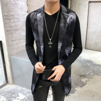 【秀衣记】秋新款个性男修身潮数码印花马甲休闲韩版夜店型师