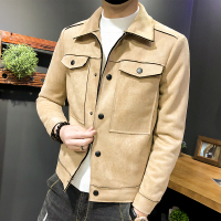 【秀衣记】秋冬品质精致韩风黑杏绿三色麂皮绒夹克