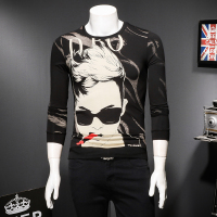 【秀衣记】秋季新款卫衣男人头印花套头衫钱塘