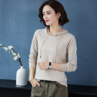 【COMEACROSS】柔舒适短款连帽针织卫衣舒适百搭潮流气质优雅淑女年轻